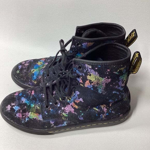 Dr Marten Sheridan rainbow suede boot Size 7 black and dyed blue & pink Unisex - Picture 9 of 10